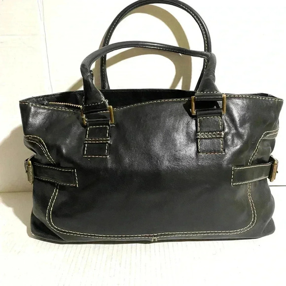 Michael kors black leather satchel handbag w - Picture 3 of 11